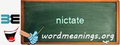 WordMeaning blackboard for nictate